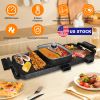 2 in 1 Electric Hot Pot with Grill 2800W Smokeless Non-Stick Korean BBQ Grill Shabu Shabu Hot Pot Combo with Independent Temperature Control 5 Gears F
