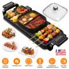 2 in 1 Electric Hot Pot with Grill 2800W Smokeless Non-Stick Korean BBQ Grill Shabu Shabu Hot Pot Combo with Independent Temperature Control 5 Gears F