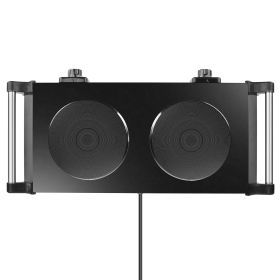 2000W Electric Dual Burner Portable Coil Heating Hot Plate Stove Countertop RV Hotplate with 5 Temperature Adjustments Portable Handles (Option: Stove BlackDouble)