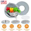 Multifunctional Mixing Bowl with Lid Set 3 Replaceable Graters Food Strainer and Colander Fruit Vegetable Washing Basket Stainless Steel
